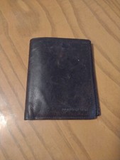 Arthur & Aston brown leather bifold wallet card holder used