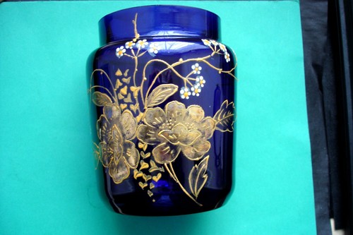 Vase bleu cobalt - vase, émaillé