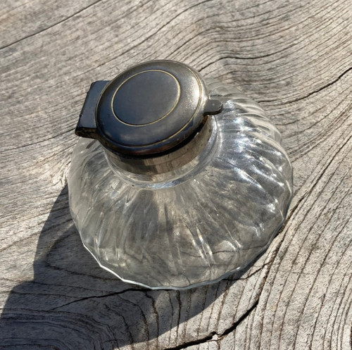Encrier ancien verre - ancien,