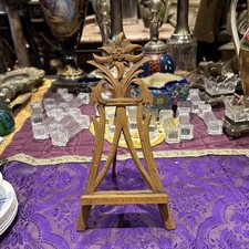 old small wooden easel carved decor d edelweiss souvenir divines the baths