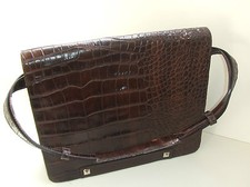 UNANYME GEORGES RECH  SAC  EN CUIR DE VACHETTE MARRON MODÈLE BEAUREPAIRE