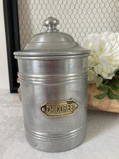 825⚜️ Old plain turned chicory spice pot France aluminum high 20 cm