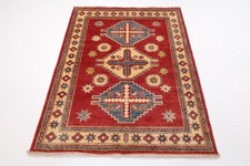 Tapis rouge kazakh de 3 x 5 pieds tapis afghan noué à la main tapis de...