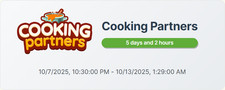 COOKING PARTNERS EVENT Full Carry 80k Points 8-12 HOURS ( 7th Oct 2025 )