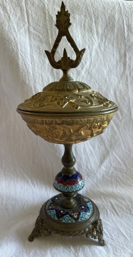 Ciboire bronze émaux