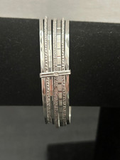 Ancien Bracelet Semainier en Argent Massif