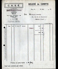 PARIS (XV°) ELECTRIC MOTORS Sutra "C.A.S.E." Invoice in 1930