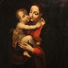 Ancien tableau italien Vierge
