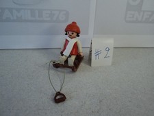 PLAYMOBIL vintage city sports hiver enfant fille en luge du set 3467 de 1984 #2