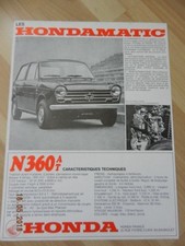 catalogue HONDA N 360 AT et N