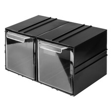 Boîte de rangement en plastique 2 tiroirs magasin de petites pièces