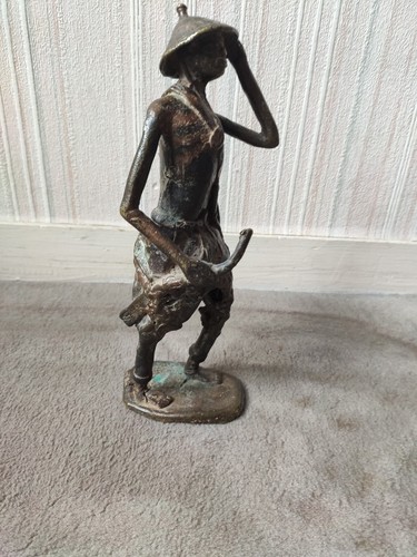 Statue bronze art africain - bronze,