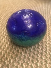 Zug Art Glass Studio Green & Blue Paperweight