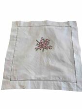 Embroidery Floral Bouquet Pillow Sham Paris France Cotton Square 19” Linvosges