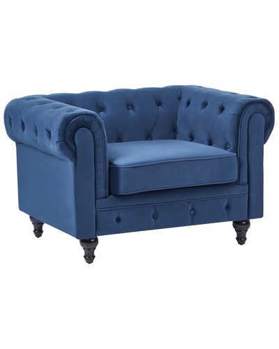 Fauteuil velours bleu - velours,