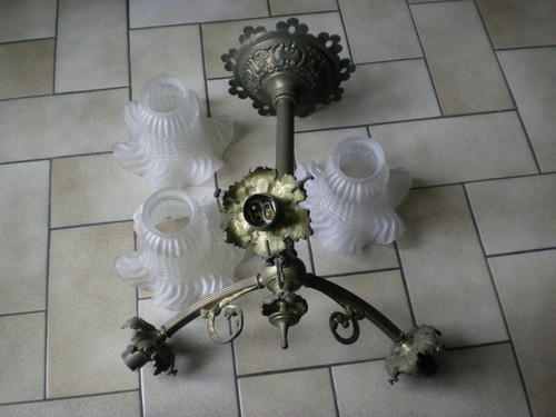 Lustre ancien laiton 3 - laiton,,