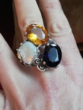 BAGUE EN ARGENT Pierre