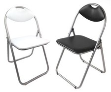 Métal Chaise Pliante Avec Similicuir Et Rembourrage Gästestuhl de Visiteur