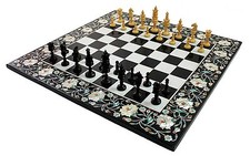 18 " Échiquier Noir Marbre