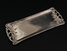 Gallia Signed Art Nouveau Style Silver Metal Tray