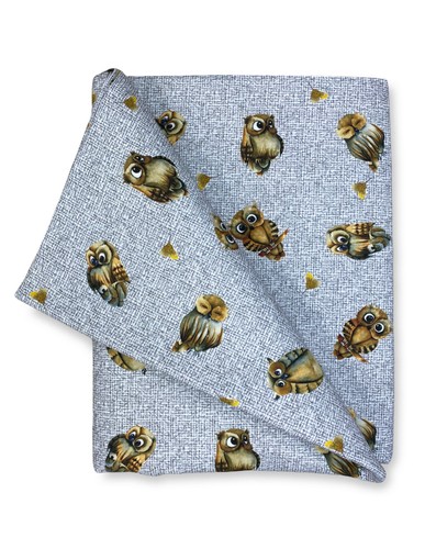 Coton tablecloth owls hiboux - owls,