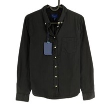 Gant Femme Chemise Noire Lavée À Manches Longues Taille EU 36 UK 8 US 6