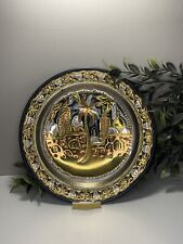 Antique Vintage Oriental Landscape Decorative Copper Wall Plate - Decor