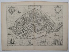 Carte ancienne - Dordrecht (Pays-Bas) - Braun & Hogenberg - Circa 1580