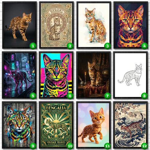 Poster affiche chat bengal - poster,