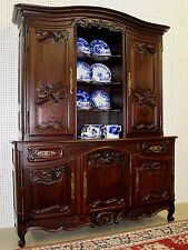 Antique Country French Vaisselier Cupboard Buffet Solid Quarter Sawn Oak c 1910