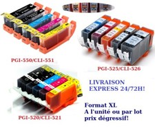 Cartouche encre non OEM Canon Pixma PGI525/CLI526 PGI520/CLI521 PGI550/CLI551XL