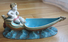 Rare Royal Worcester Earthenware Cutter Angelot Putto Gondola 19th Century Victorian