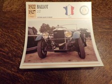 FICHE carte CARD voiture auto france ballot 2lt 1922.1927
