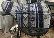 HAF Equitation Treeless Endurance Saddle Pad Horse Tack Blue Black