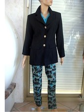 VESTE DE TAILLEUR NOIRE A JOLIS BOUTONS ARGENT T 40/42 NEUVE