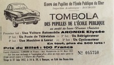 ❤️ ANCIEN FEUILLE TOMBOLA