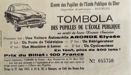 Ancien feuille tombola - ancien,