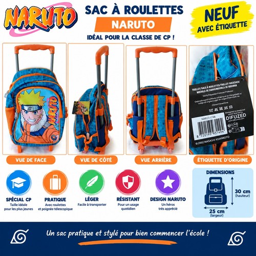 Sac à roulettes naruto - **sac,