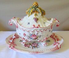 BEAUTIFUL SOUP BOWL AND ITS SLEEPER FAIENCE MALICORNE EMILE TESSIER