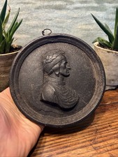 Plaque Murale Fonte Profil Dante XIX Eme