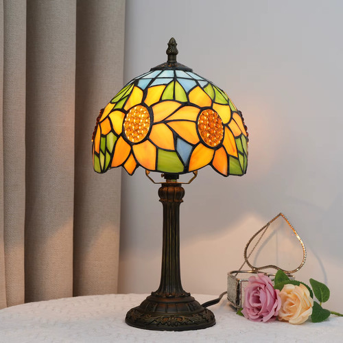 Lampe table vitrail - en,