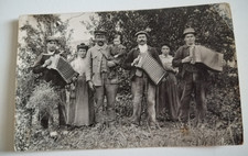 Old postcard photo accordionists accordions