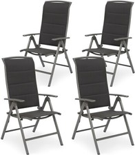 Chaises de Jardin Pliante en Aluminium Rembourré Chaise à Haut Dossier