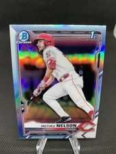 2021 Bowman Draft Chrome 1st - Sky Blue Foil MATHEU NELSON #BD103 Reds