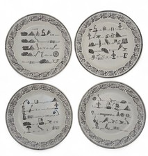 Creil Montereau 4 plates Rebus