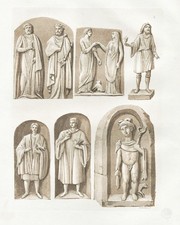 Costumes De Druides Aquatinta Gravure Ferrario 1820