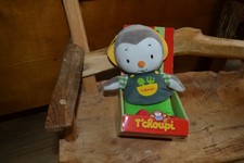 peluche neuve t'choupi en habit de jardinier