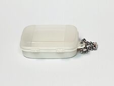 RARE Vintage Miniature Bowl Magnetic TUPPERWARE White Lid Box Keychain