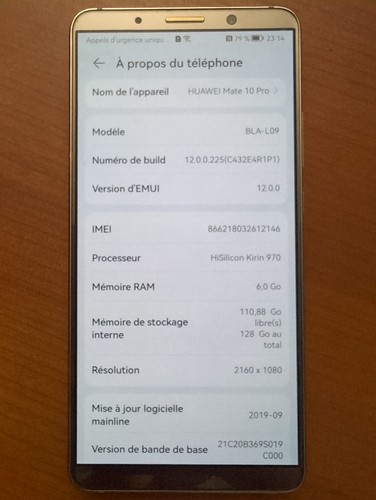 Huawei mate pro 128 go - 128,