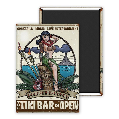Tiki bar open magnet - bar, is